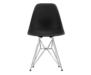 Sedia in polipropilene nero by C.&R. Eames- 47x81x55 cm