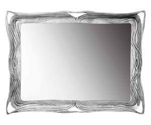 Specchio da parete con cornice in peltro - 42x32 cm