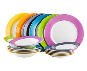 Servizio piatti in porcellana Flash Art multicolor - 18 pz