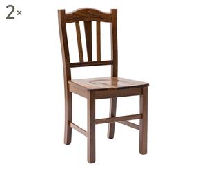 Set di 2 sedie in faggio color noce - 46x95x47 cm