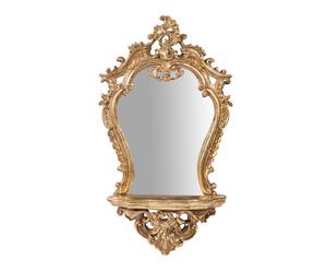Specchio da parete in resina Queen oro - 38x68x12 cm