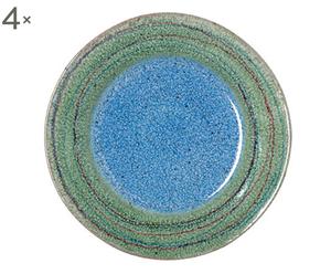 Set di 4 piatti da insalata in stoneware Coral Sea - 23x22 cm