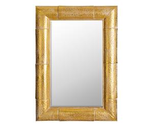 Specchio da parete in metallo oro - 7x98x68 cm