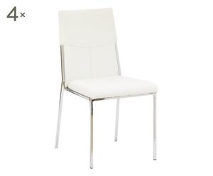 Set di 4 sedie impilabili imbottite in pu e pvc Chiara bianco - 43x53x86 cm