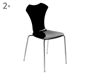 Set di 2 sedie impilabili in plexiglass Neglige nero - 37x40x45 cm