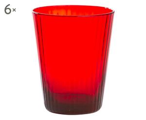 Set di 6 bicchieri in vetro Kai Ottico rosso - 9x11 cm
