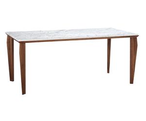 Tavolo in noce e marmo Ala, 180x75x90 cm