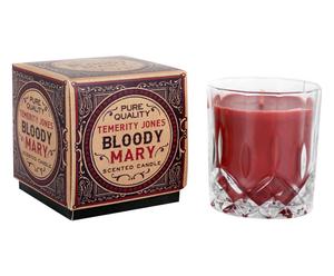 Candela Bloody Mary in vetro e cera rosso - 8x7x8 cm