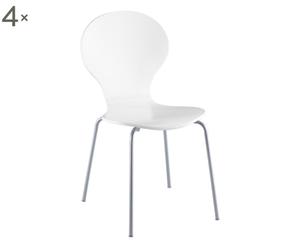 Set di 4 sedie impilabili in metallo Baldi bianco - 88x46x44 cm