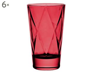 Set di 6 bicchieri bibita in vetro rosso Euforia - 41 cl