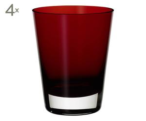 Set di 4 bicchieri in vetro Colour Concept rosso - h 11 cm
