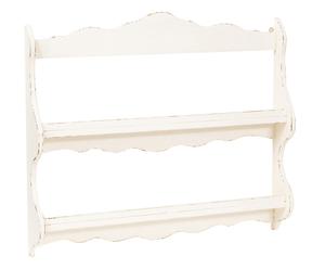 Piattaia in legno con 2 ripiani bianco - 84x68x12 cm