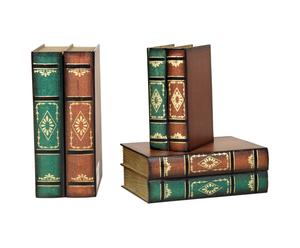 Set di 3 scatole decorative in legno Books