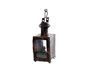 Lanterna da ferroviere in metallo e vetro - design 1920