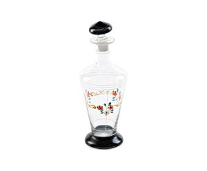 Bottiglia in vetro con motivi floreali design 1950 - A 27 cm