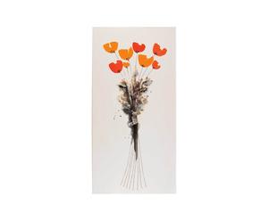 Tela dipinta a mano con decorazioni in rilievo Flowers for You - 150x50 cm