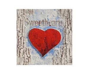 Olio su tela con telaio in legno Sweethearts - 80x80 cm