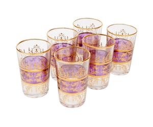 Set di 6 bicchieri in vetro Flora - 6x10 cm