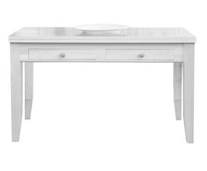 tavolo da pranzo allungabile in legno massello margot bianco - min 140x80x70 cm