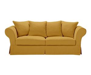 divano a 3 posti charlotte giallo - 230x80x95 cm
