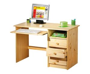 scrivania porta pc in pino massello sinus - 115x75x55 cm