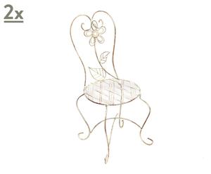 Set di 2 sedie in ferro battuto Marie - 43x18x18 cm
