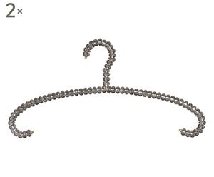 Set di 2 grucce spalla in pvc Perla argento - 40x15 cm