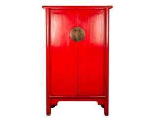 mobile orientale in lacca rossa - 105x173x48 cm