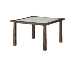 tavolo con top in cristallo satinato spa bronze - 120X120x74 cm