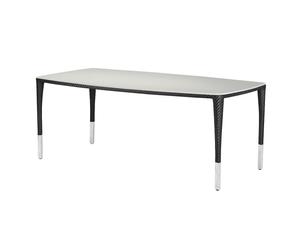 tavolo con top in cristallo SLIM LINE carbon - 200x100x74 cm