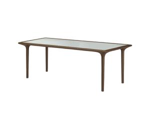 tavolo con top in cristallo STREAM bronze - 100x260x75 cm