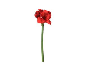 Fiore artificiale in poliestere AMARILLIS rosso - H75 cm