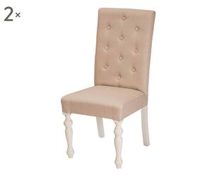 SET di 2 sedie in legno Cream - 46x100x50 cm