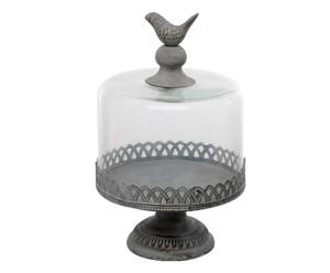 Alzata in metallo con campana Bird - 21x33 CM