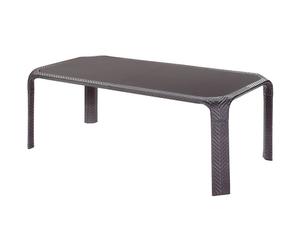 tavolo in acciaio e vimini curacao - 200x100x78 cm