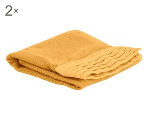 coppia di asciugamani viso in cotone desire frumento - 60x110 cm