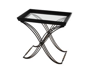 tavolino in metallo e vetro elegance nero - 63x62x40 cm