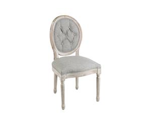 sedia in legno e cotone provence grigio - 56x96x50 cm