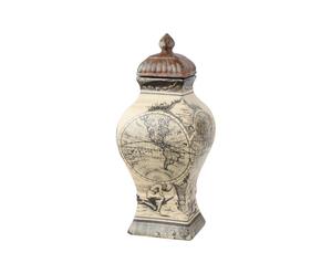 Vaso in porcellana con coperchietto Globe - 16x14x39 cm