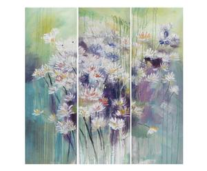quadro da parete olio su tela fleurs - 30x90x3 cm