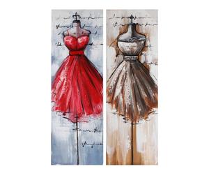 set di 2 quadri decorativi dress - cad. 30x90 cm