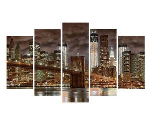 composizione di 5 quadri decorativi new york - 60x105 cm