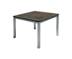 tavolo quadrato in palissandro indiano e alluminio pegaso - 100x76x100 cm