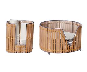 Set con portabicchieri e portapiatti in bambu' Esotic