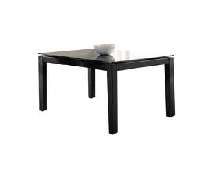 tavolo estensibile in cuoio rigenerato e vetro Violante nero - 230-170x90x76 cm