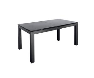tavolo estensibile in cuoio rigenerato e vetro Violante grigio - 230-170x90x76 cm
