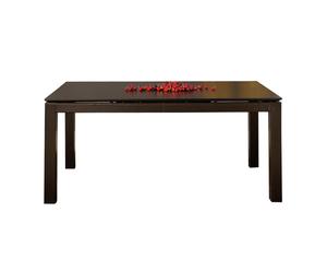 tavolo estensibile in legno e cuoio rigenerato lillac - 230-170x90x76 cm