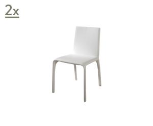 coppia di sedie in ecopelle Sahara bianco - 56x49x85 cm