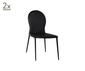 coppia di sedie in ecopelle Curvy nero - 45x46x89 cm