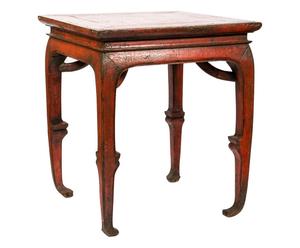 Tavolino cinese in legno di olmo e laccatura crashlookin - 70x81x70 cm